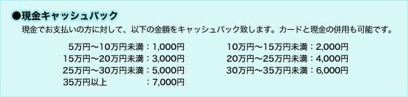 現金キャッシュバック2倍UP!