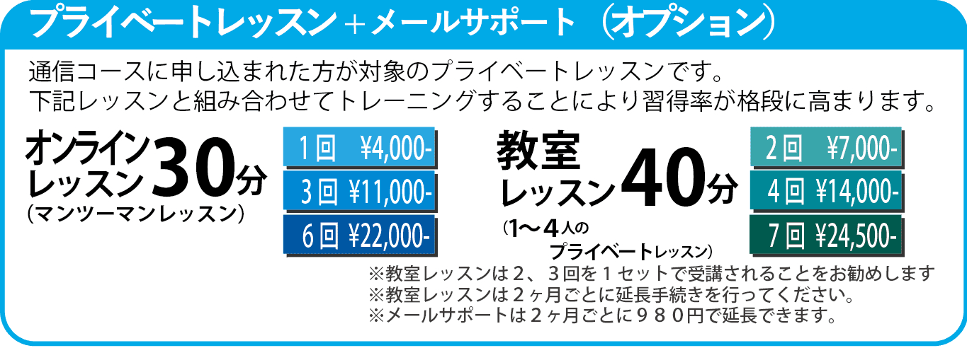 プライべートレッスン(オプション)